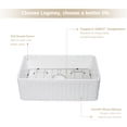 thumbnail image 6 of Logmey 30"Lx18"W Rectangular Farmhouse Ceramic Kitchen Sink Single Bowl in White, 6 of 8