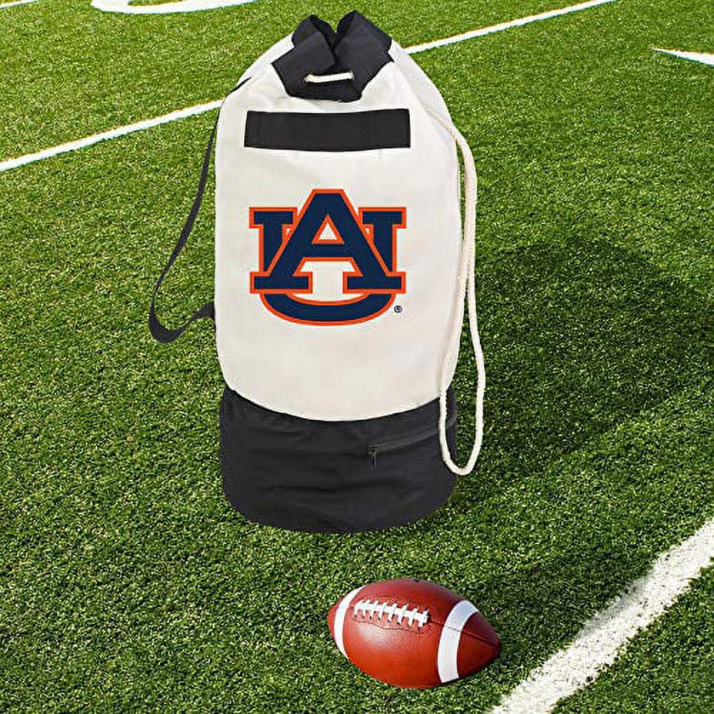 Smart Design Collegiate Heavy Duty Duffel Bag with 2 Compartments -15 x 30 inch - Canvas - University of Auburn Team Design - Blue and Orange Colors - Auburn Tigers