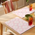 thumbnail image 4 of Pink Daisy Placemats Set of 6 Spring Floral Elegant Pastoral Botanical Place Mats Indoor Wipeable Table Mats Washable Cloth Dining Table Placemats for Kitchen Holiday Party Home Decor 13x19 Inch, 4 of 9