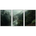 thumbnail image 3 of IDEA4WALL Framed Canvas Print Wall Art Set of 3 Woodland Nursery Decor Forest Rivers Artwork Nature Plants Photography Modern Art Closeup for Entryway, Bedroom, Office - 16"x24"x3 White, 3 of 5