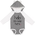 thumbnail image 3 of Inktastic Hello, I'm New Here. Boys or Girls Long Sleeve Baby Bodysuit, 3 of 5
