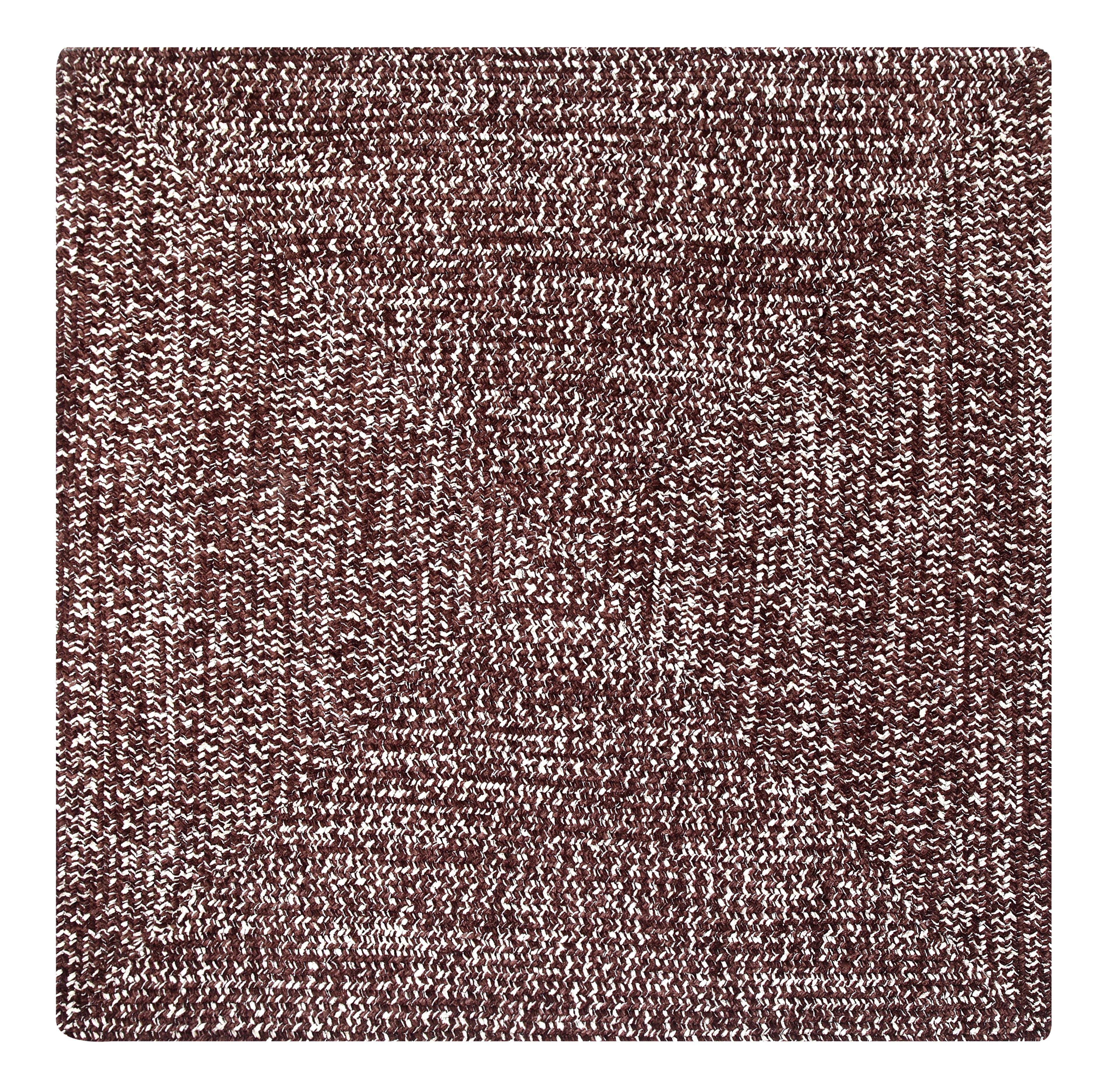 Better Trends 72" Square Braided Rug 100% Polyester Durable and Stain Resistant Reversible Indoor Area Utility Rug, Chenille Tweed Collection - Dove & Chesnut