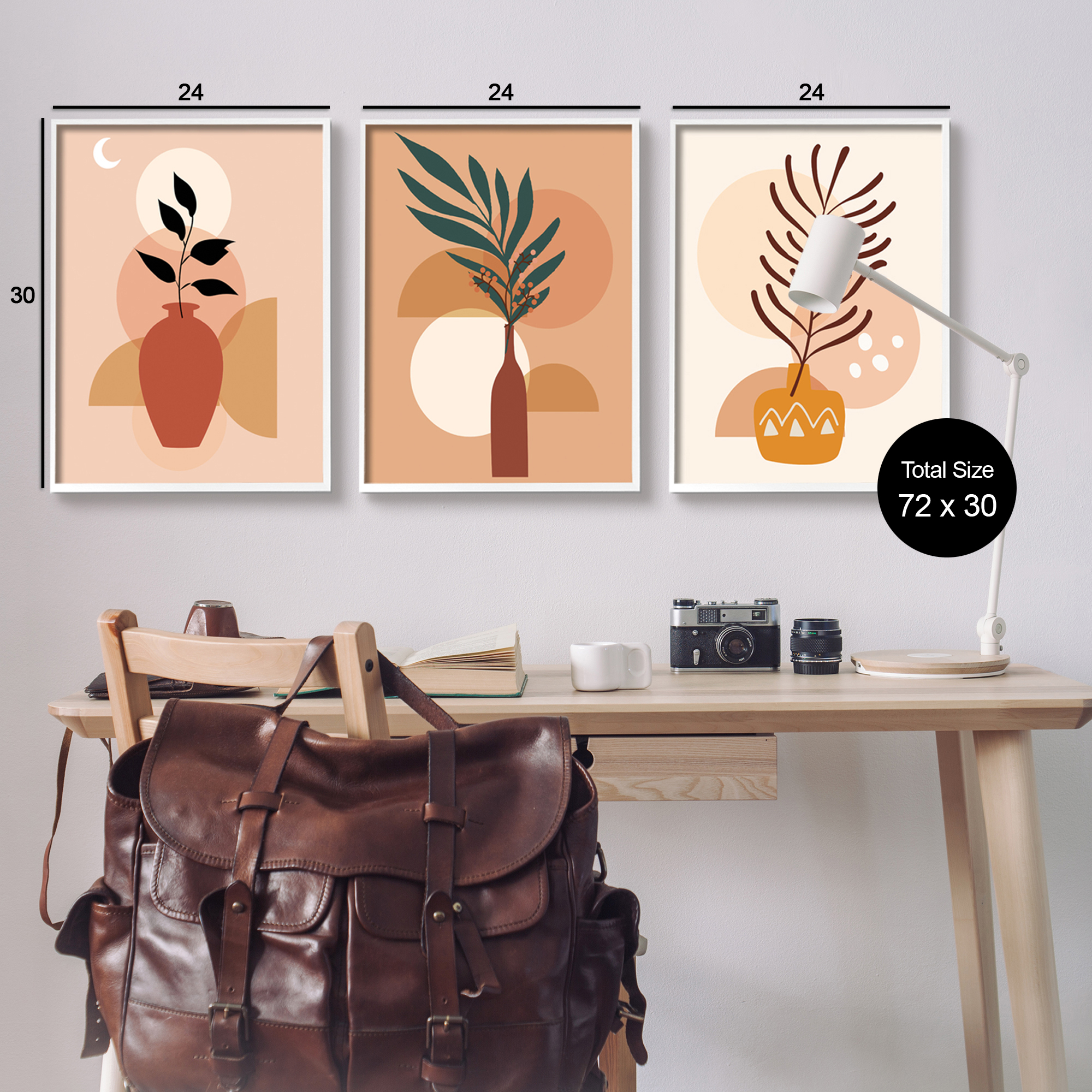 Stupell Industries Boho Plant Vases Botanical & Floral Painting White Framed Art Print Wall Art, 24 x 30