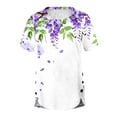 thumbnail image 4 of Kayannuo Womens Tops Shirts for Women Valentine's Day Women's Fashion Printed Loose T-shirt Buttons Short Sleeves Blouse Round-Neck Casual Tops, 4 of 5