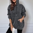 thumbnail image 5 of Women Vintage Fall Denim Casual Trendy Oversized Denim Hooded Sweatshirt Jean Cute Pullover Hoodies, 5 of 7