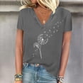 thumbnail image 2 of Birdeem T-Shirt Décontracté à Manches Courtes Col en V Imprimé Mode pour Femmes, 2 of 12