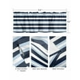 thumbnail image 3 of Blue Navy Striped Curtain Valance for Windows/Living Room/Kitchen/Bathroom/Café, Short Rod Pocket Tier Curtain Window Treatment Panel Modern Ombre Abstract Lines Pattern Topper Curtain 54''x18'', 3 of 6
