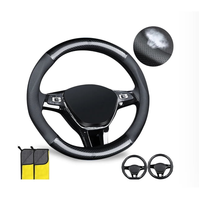 Funda Para Volante Fibra Carbono Gama Alta Forma Redonda Y D