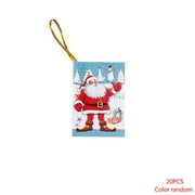 20pcs Christmas Message Greeting Cards Holiday Blessing Card Xmas Tree Hanging Ornaments Random Color