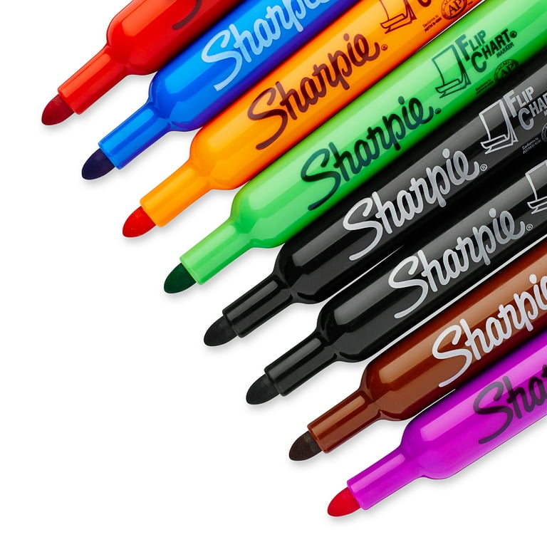 Sharpie Bullet Tip Flip Chart Markers, Water Based, Assorted Colours, 8  Pack