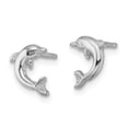 thumbnail image 2 of 14k White Gold Left and Right Mini Jumping Dolphin Post Earrings, 2 of 7