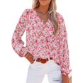 thumbnail image 1 of ORUYROP Blouses Décontractées Boho à Imprimé Floral Col en V Manches Longues Amples pour Femmes, 1 of 6