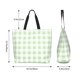 thumbnail image 5 of Balery Green Checkboard Bolsa Tote Estilo Estético con Cremalleras, Bolsa de Hombro, Bolsa de Compras Grande y Plegable, 5 of 8