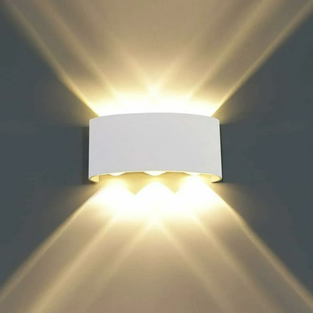 Lámpara de pared LED de aluminio de 6 W para interiores, foco moderno de alta y baja intensidad (blanco cálido) - Blanco