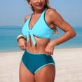 thumbnail image 5 of Neewe Women's High Waisted Bikini Sets Sporty Two Piece Swimsuits Color Block Cheeky High Cut Bathing Suits, 5 of 7