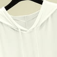 thumbnail image 4 of Womens Summer Hoodies Casual Short Sleeve Drawstring Lightweight Pullover Sweatshirts Ladies Loose Solid Color Soft Workout Tops Basic T-Shirts, 4 of 5