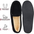 thumbnail image 3 of Alpine Swiss Moccasin Slipper Genuine Suede and Faux Shearling Lining, Black, Men, 3 of 9