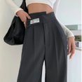 thumbnail image 2 of Sngxgn Wide Leg Pants for Women Pants with Pockets High Waist Work Business Casual Sweatpants(Grey,XL), 2 of 6