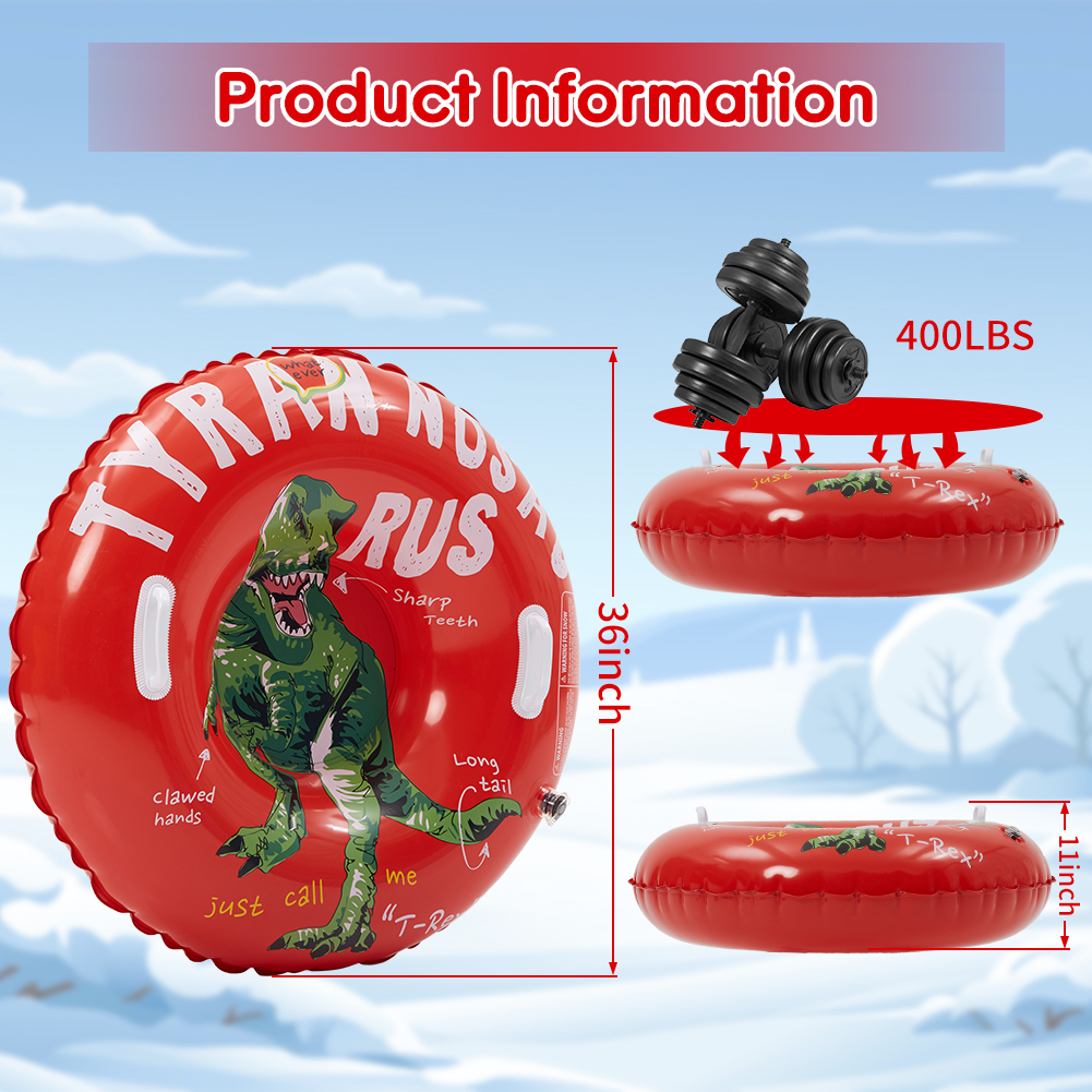 EastVita 2 Pack Snow Tubes for Sledding Heavy Duty Inflatable Snow Tube