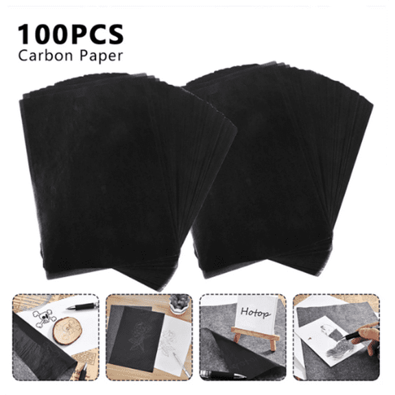 100 Pieces A4 Carbon Transfer Paper Black Legible Graphite Tracing Painting Reusable Art Surfaces Copy Paper