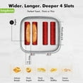 thumbnail image 3 of LONGDEEM 4 Slice Toaster, Stainless Steel Toaster with 6 Browning Options, 1.6''Wide Slots with Cancel/Defrost/Reheat Functions, High Lift Lever, Dual Controls, Silver, 3 of 7