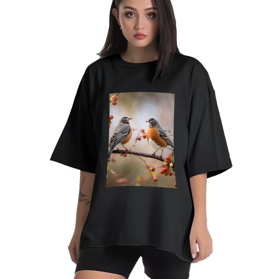 Plus Size Shirt for Women Black Tops for Women Short Sleeves Shirt for Women Bird T Shirt Crewneck Shirt for Women XS