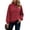 Deep Red, variant on Women's Mock Neck Sweatshirt, Solid Long Sleeve Pullover with Snap Button Front and Raglan Detail