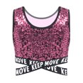 thumbnail image 5 of iiniim Kids Girls Sequin Sleeveless Hip Hop Latin Modern Jazz Dance Crop Tank Top Vest Performance Pink 8, 5 of 7