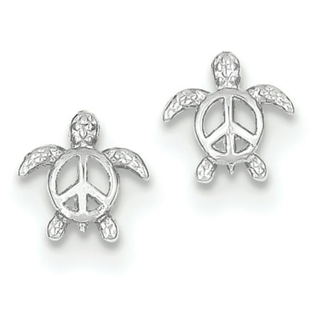 Animal White Earrings - 14k White Gold Peace Turtle Post Stud Ball Button Earrings Animal Reptile For Women Gift Set