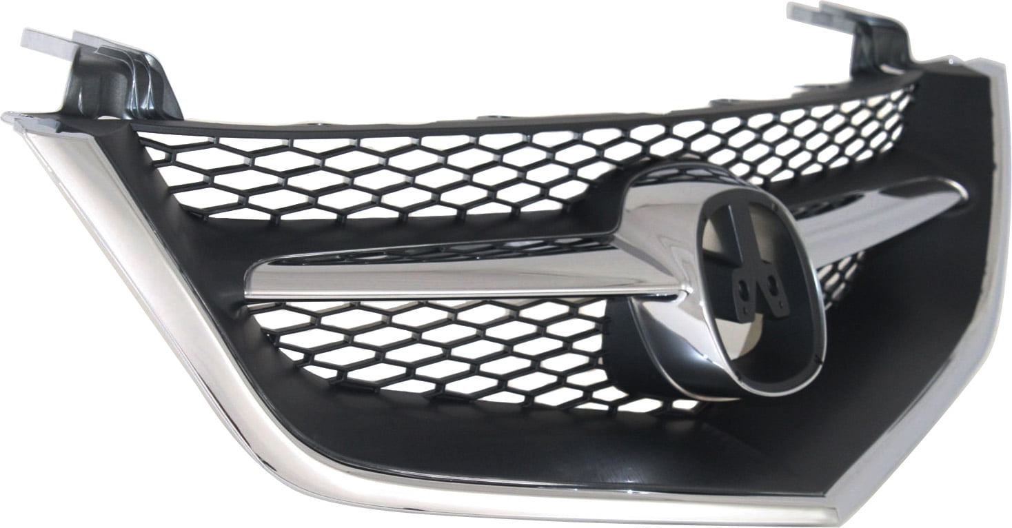 Grille Assembly Compatible With 2002-2003 Acura TL Chrome Shell with Painted Black Insert