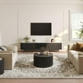 thumbnail image 3 of POVISON-78.74"Mid-Century Modern Glossy Sintered Stone Tabletop TV Stand,Black Tambour Door Media Console,Rolling Door TV Console, 3 of 8