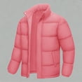 thumbnail image 2 of UVEASISHA Down Coats for Men Fashion Full Zip Stand Collar Puffer Jackets Solid Casual Windproof Insulated Parkas Thick Warm Snow Coat with Pockets Pink S, 2 of 6