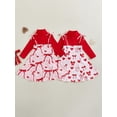 thumbnail image 3 of Gupgi 2 Pcs Tenue de la Saint-Valentin pour Petites Filles 2 3 4 5 6 7 8 Ans Enfants Manches Longues Col Roulé Côtelé Rouge Hauts Robe Nuisette à Imprimé Cœur avec Nœud, 3 of 9