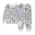 thumbnail image 6 of Yuncity Girls Pajamas Halloween Fall Crew Neck Long Pants Pajama Set Cozy Loungewear Soft Nightwear Casual Sleepwear Size 2-3 Years White, 6 of 8