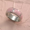 thumbnail image 4 of Pink Enamel Ribbon Stainless Steel Inspirational Ring size 9, 4 of 5