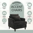 thumbnail image 4 of MOONMISS Modern Accent Chair, Wood Frame Upholstered Chenille Arm Chair, Comfy Small Single Couch For Living Room, Bedroom,Office Room Black, 4 of 5