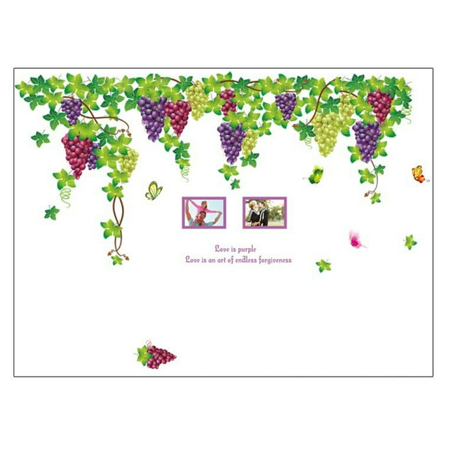 Grape Wall Decal Adhesive Removable Creative Grape Wall Sticker Wall Art Sticker