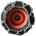 thumbnail image 2 of Tirechain Compatible With Mahindra 2555 Shuttle Cab R4 Front 12X16.5 V-Bar Duo Grip Tire Chains, 2 of 5