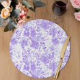 thumbnail image 3 of Purple Flowers Round 13 Inch Placemats Set of 6, Watercolor Summer Botanical Floral HeatResistant Non Slip Place Mats for Dining Table, Wipeable Braided Kitchen Table Mats for Housewarming, 3 of 9