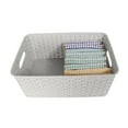 thumbnail image 5 of YBM Home Small Plastic Rattan Storage Basket for Bathroom, ba413white-1, 5 of 6