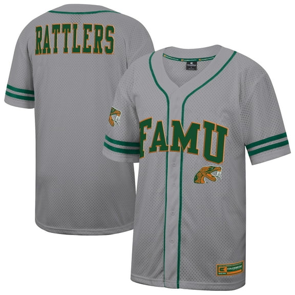 Men's Colosseum Gray Florida A&M Rattlers Free Spirited Baseball Jersey