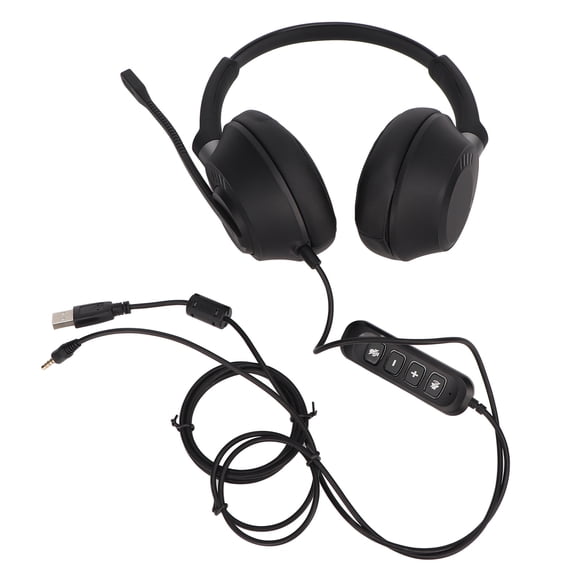 Auriculares telefónicos con soporte para ajuste de volumen, silenciamiento, conector binaural de 3,5 mm, servicio de atención al cliente, auriculares con tarjeta de sonido USB