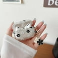 thumbnail image 3 of Compatible with AirPods Pro Clear Case,Cute Cartoon Flower Pattern Design with Floral Keychain, Soft TPU Protective Shockproof Case for AirPod Pro for Girls Women-Black, 3 of 12