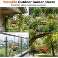 thumbnail image 4 of Heart-Shaped Flower Bird Feeder, Outdoor Hanging Bird Bath, Handmade Metal Butterfly Bee Water Bowl, for Backyard Garden Lawn Balcony Yard Decor, 4 of 7