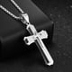 thumbnail image 2 of Colgante en forma de cruz OLEVS Steel Silver para hombre y mujer, 2 of 7