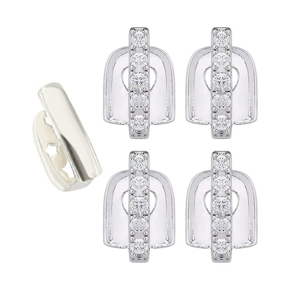 QccHieUs 5Pcs Rapper Costume Mouth Grillz Gifts Photography Prop Tooth Cap Gap Grillz Silver