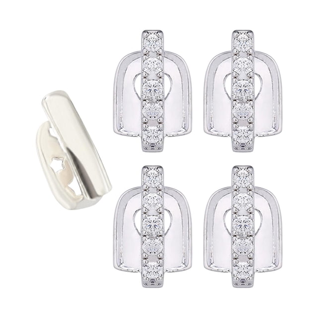 5 piezas de tapas para dientes, accesorios para parrillas, regalos de moda, accesorio compacto para fotografía Plata