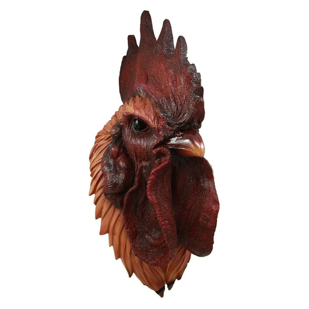 Atlantic Collectibles Large Chicken Rooster Head Wall Plaque 17.25