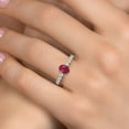 thumbnail image 4 of Gem Stone King 14K Yellow Gold Red Ruby and Lab Grown Diamond Engagement Ring for Women | 1.65 Cttw | Oval 7X5MM | Gemstone July Birthstone | Size 8, 4 of 6