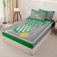 thumbnail image 2 of Castle Fairy Pickleball Print Zipper Twin Comforter Sets with Fitted Sheet and 2 Pillowcases, Sport Checkered Paddle Pattern Zipper Bedding Set, Green Gray,4-Piece, 2 of 6